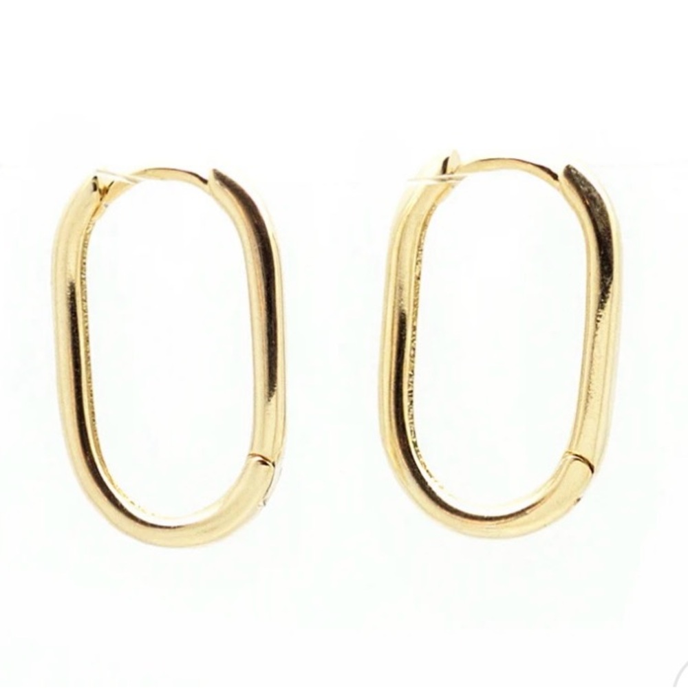 Chic Gold Oval Hoop Earrings